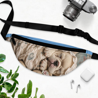 French Bulldog in Baby Bonnet: "Dreamy Slumber" | Fanny Pack | Puppy Love Edition™