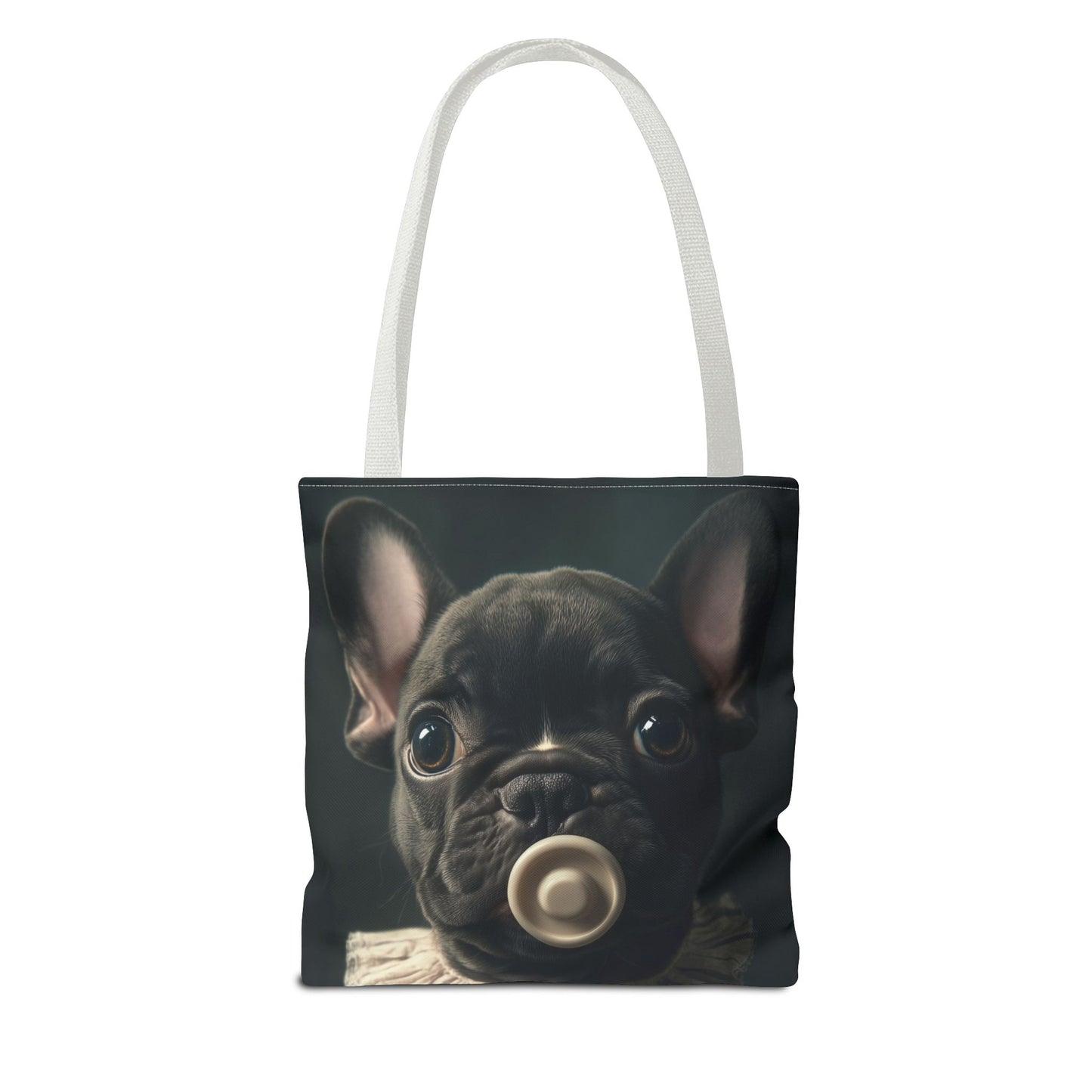 French Bulldog in Striped Baby Gown: "Vintage Cherub" | Tote Bag (AOP) | Puppy Love Edition™