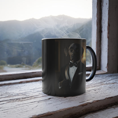 Labrador in Black Tie: "The Classic Companion" | Color Morphing Coffee Mug, 11oz |  Pawgue Chic Edition™