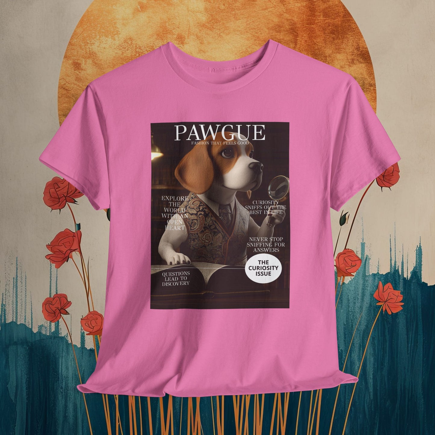 Beagle with Magnifying Glass: "Cover" | T Shirt | Pawgue Chic Edition™