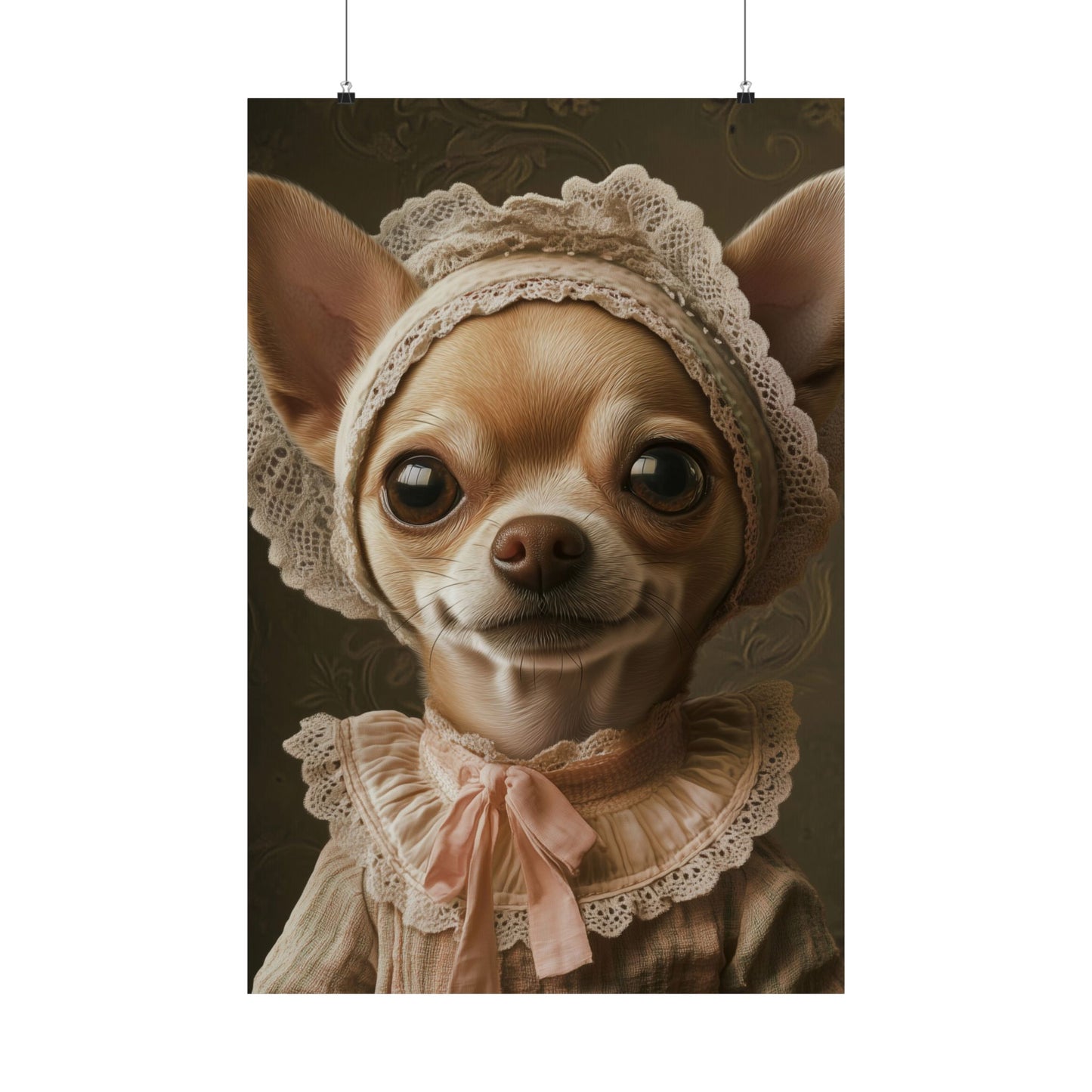 Chihuahua in Lace: "Cottage Charm" | Matte Vertical Posters | Puppy Love Edition™