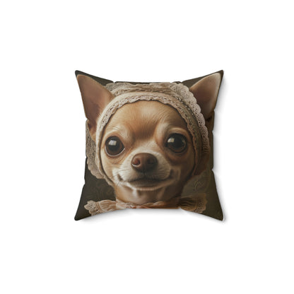 Chihuahua in Lace: "Cottage Charm" | Spun Polyester Square Pillow | Puppy Love Edition™