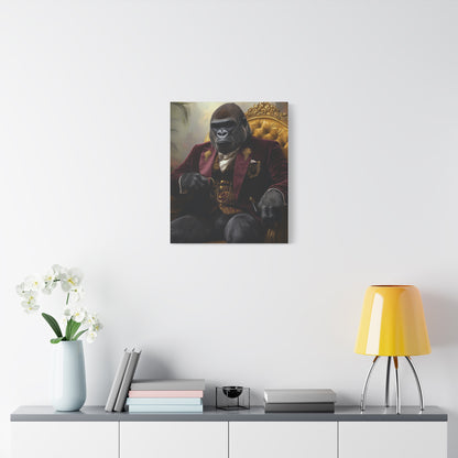 Gorilla in Velvet Suit: "The Jungle Tycoon" | Matte Canvas Print, Stretched, 1.25 | Pawgue Chic Edition™