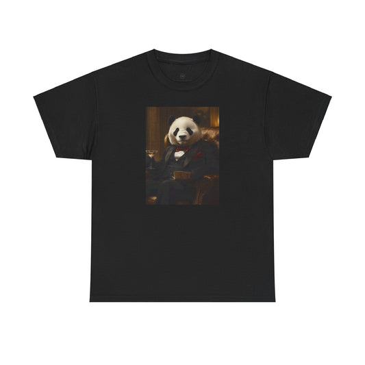 Panda Lounging in a Tuxedo: "The Polished Panda" | T Shirt | Pawgue Chic Edition™