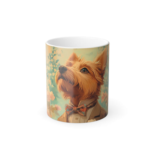 Edwardian Elegance Edition™: Yorkie in Bloom | Color Morphing Coffee Mug, 11oz |