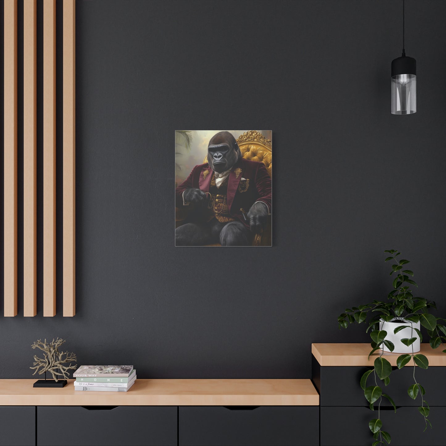 Gorilla in Velvet Suit: "The Jungle Tycoon" | Matte Canvas Print, Stretched, 1.25 | Pawgue Chic Edition™