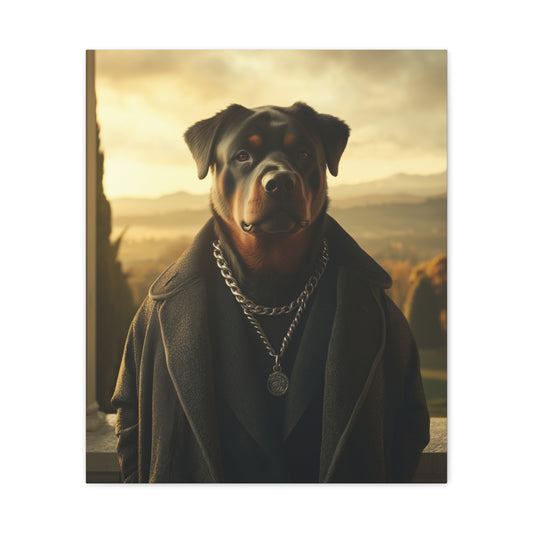 Rottweiler in Casual Wear | Matte Canvas Print, Stretched, 1.25 | Pawgue Chic Edition™