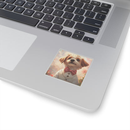 Historical Fiction Collection™: "Dapper Dog in Bloom" | Kiss-Cut Stickers