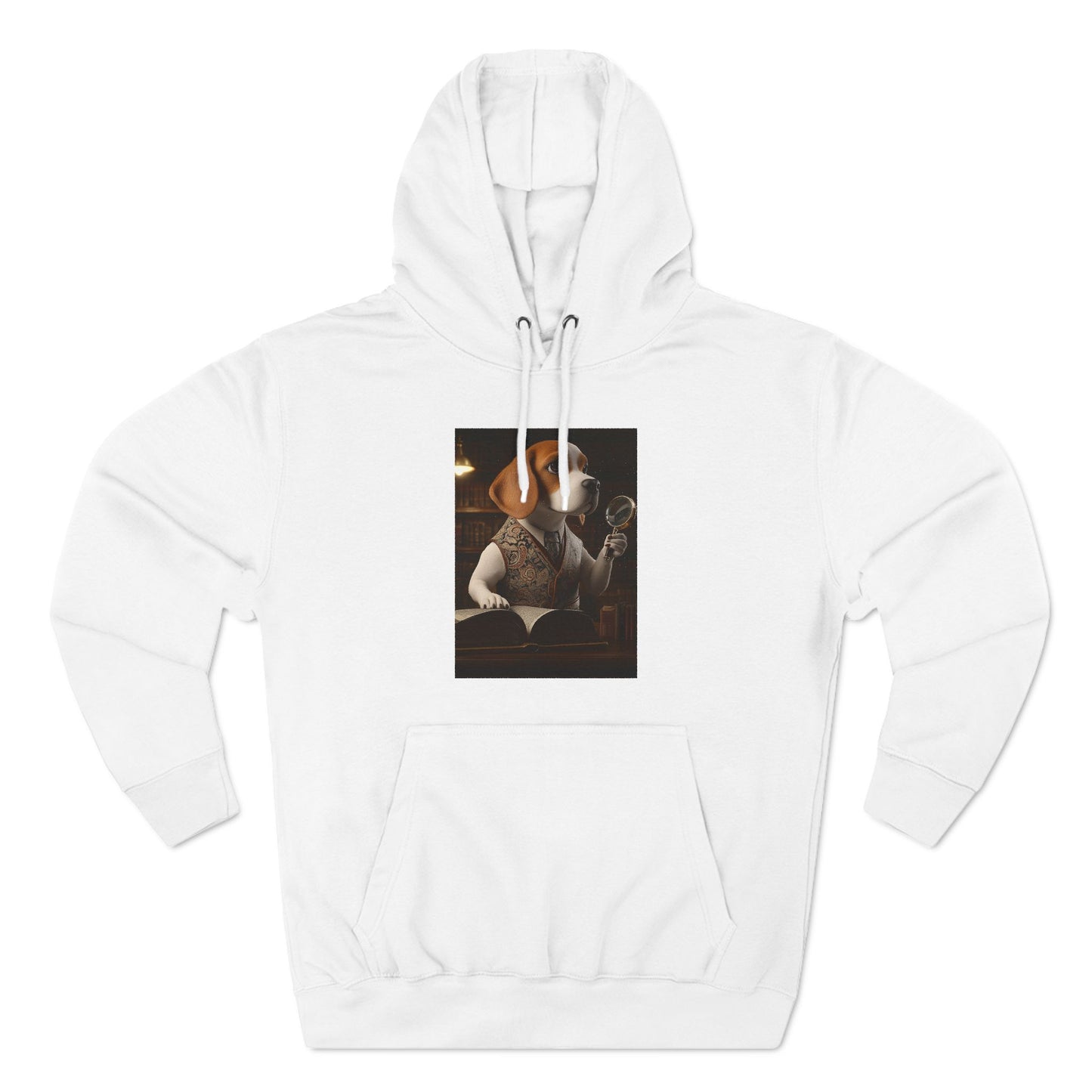 Beagle with Magnifying Glass: "Library Sleuth" | Hoodie | Pawgue Chic Edition™