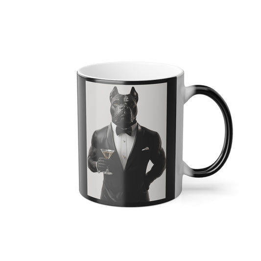 Cane Corso in Tuxedo: "Ebony Elegance" | Color Morphing Coffee Mug, 11oz | Pawgue Chic Edition™