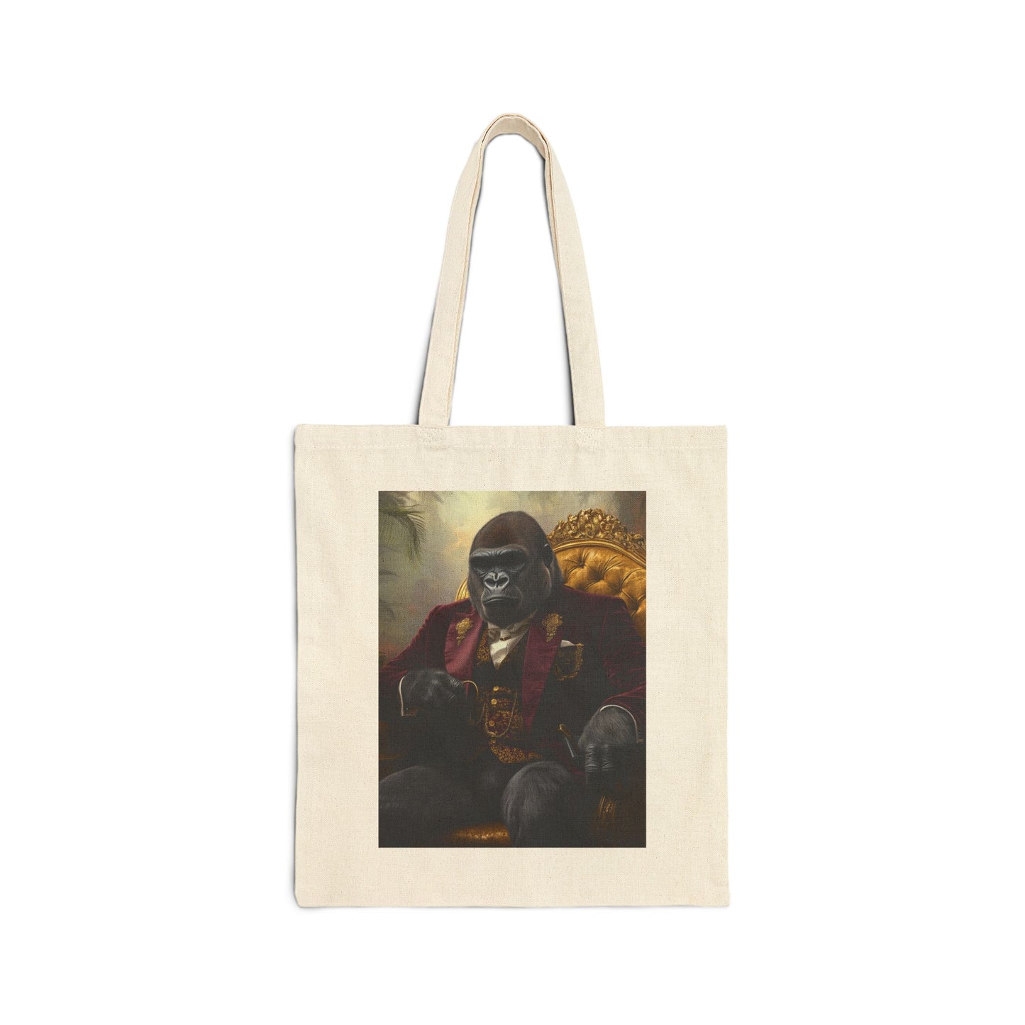 Gorilla in Velvet Suit: "The Jungle Tycoon" | Canvas Tote Bag | Pawgue Chic Edition™