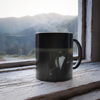 Labrador in Black Tie: "The Classic Companion" | Color Morphing Coffee Mug, 11oz |  Pawgue Chic Edition™