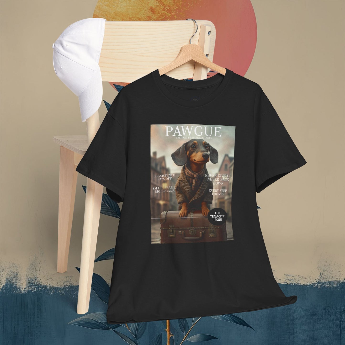 Dachshund in Tweed: "Cover" | T Shirt | Pawgue Chic Edition™