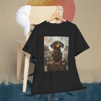 Dachshund in Tweed: "Cover" | T Shirt | Pawgue Chic Edition™