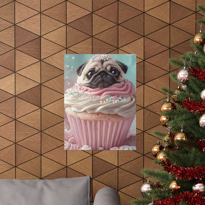 Pug in a Cupcake: "Sugar & Sprinkles" | Matte Vertical Posters | Puppy Love Edition™