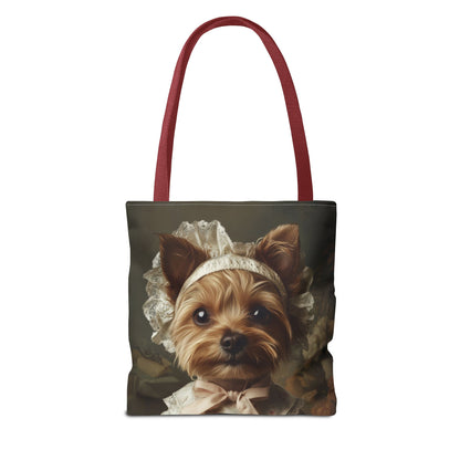 Yorkshire Terrier in Victorian Gown: "Gentle Grace" | Tote Bag (AOP) | Puppy Love Edition™