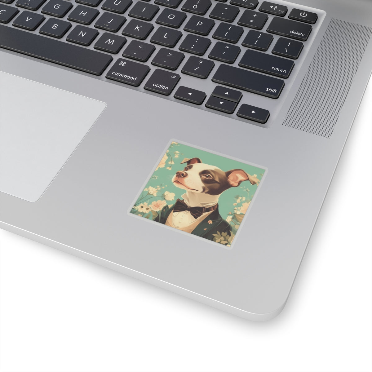 Historical Fiction Collection™: "Refined Pup in Florals" | Kiss-Cut Stickers