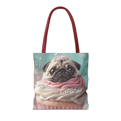 Pug as a Cupcake: "Frosted Friend" | Tote Bag (AOP) | Puppy Love Edition™