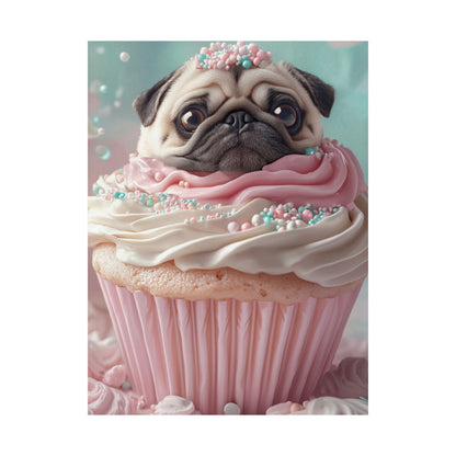 Pug in a Cupcake: "Sugar & Sprinkles" | Matte Vertical Posters | Puppy Love Edition™