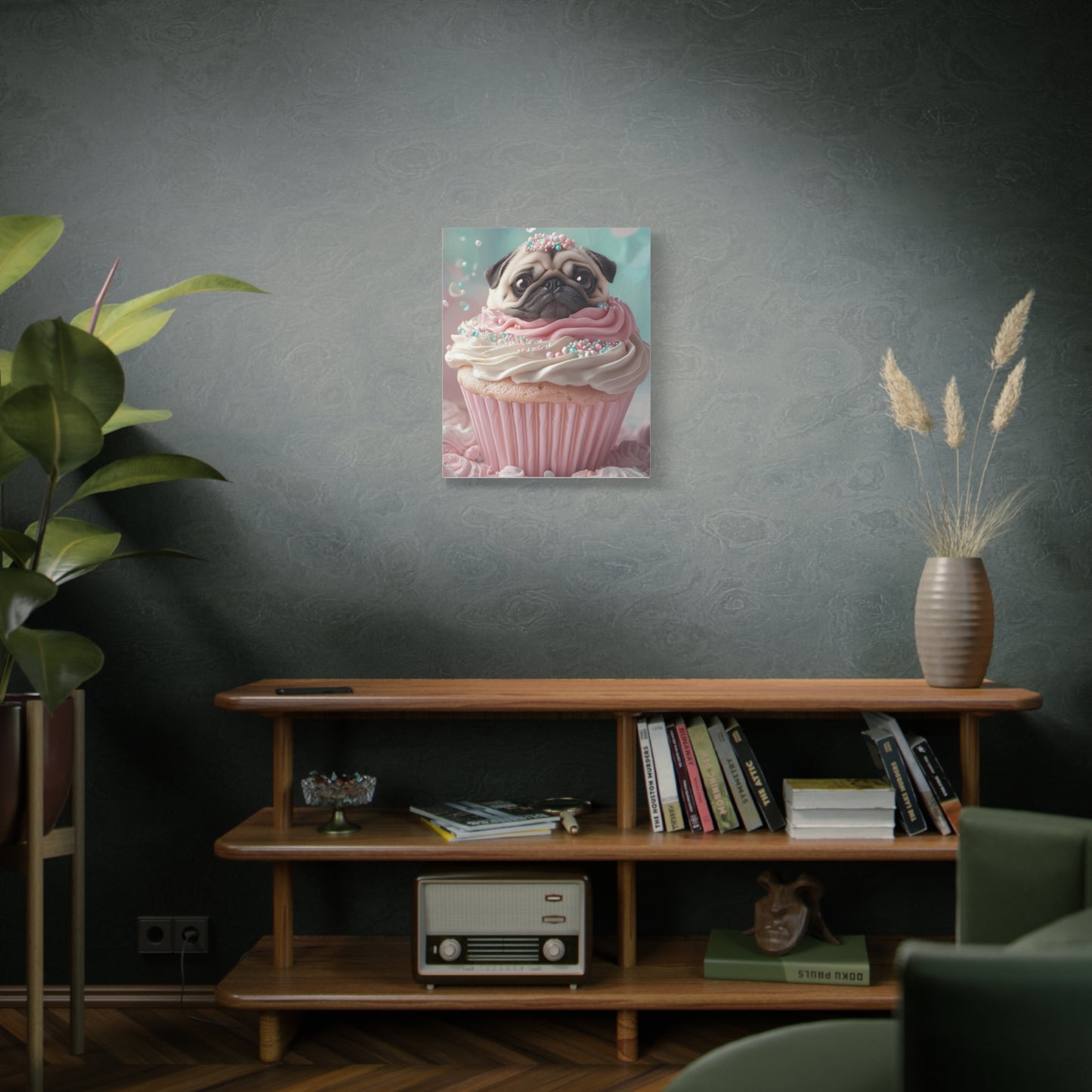 Pug as a Cupcake: "Frosted Friend" | Matte Canvas Print, Stretched, 1.25 | Puppy Love Edition™