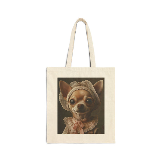 Chihuahua in Lace: "Cottage Charm" | Canvas Tote Bag | Puppy Love Edition™