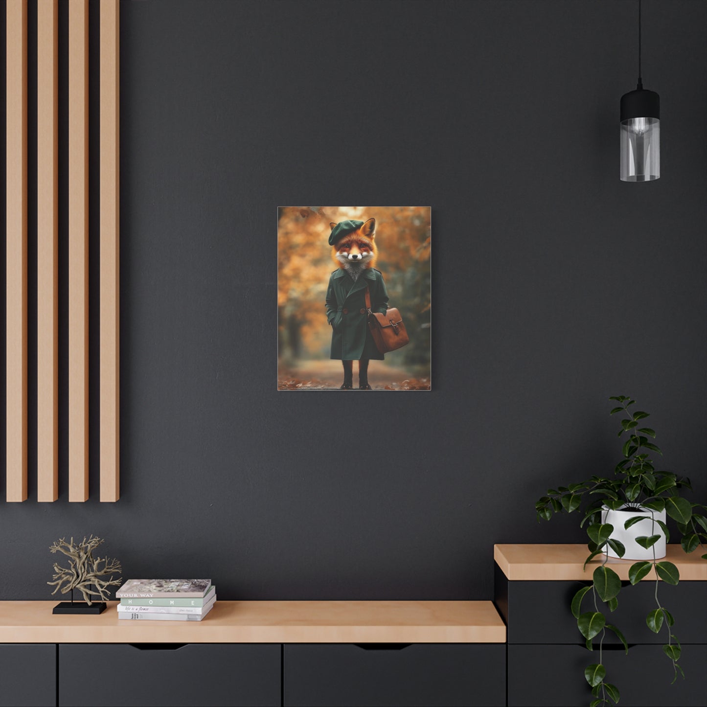 Fox in Autumn Coat: "Forest Chic Stroll." | Matte Canvas Print, Stretched, 1.25 | Pawgue Chic Edition™