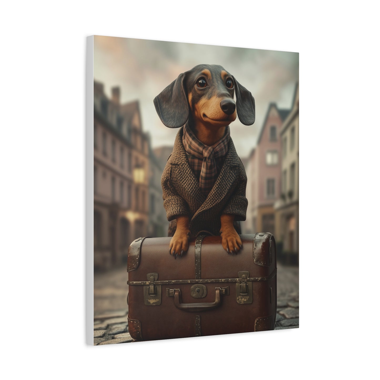 Dachshund in Tweed | Matte Canvas Print, Stretched, 1.25 | Pawgue Chic Collection™