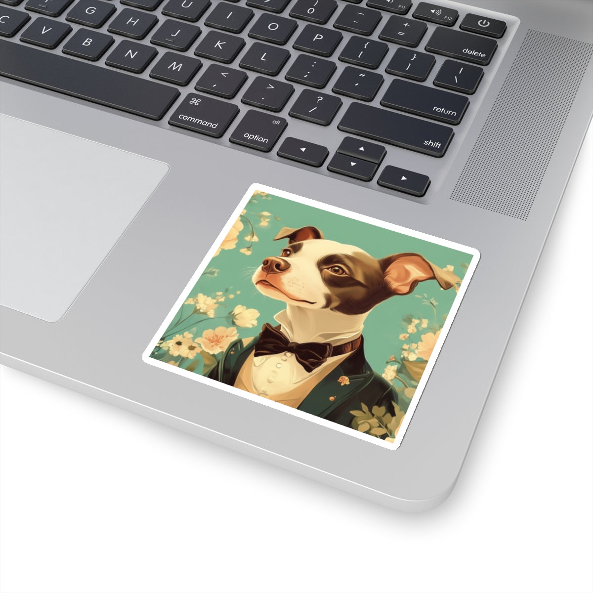 Historical Fiction Collection™: "Refined Pup in Florals" | Kiss-Cut Stickers