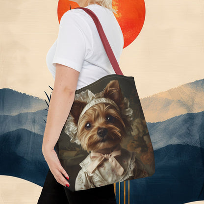 Yorkshire Terrier in Victorian Gown: "Gentle Grace" | Tote Bag (AOP) | Puppy Love Edition™