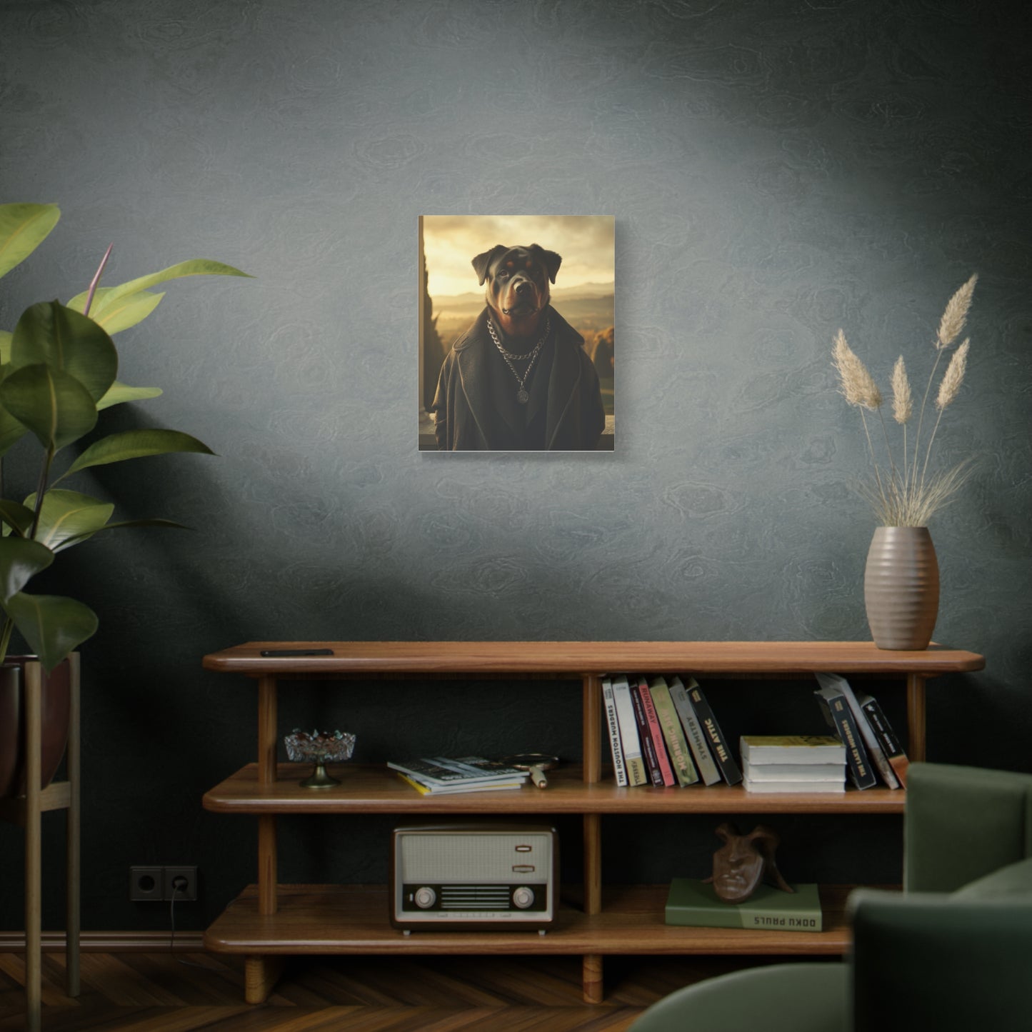 Rottweiler in Casual Wear | Matte Canvas Print, Stretched, 1.25 | Pawgue Chic Edition™