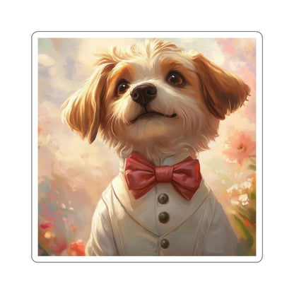 Historical Fiction Collection™: "Dapper Dog in Bloom" | Kiss-Cut Stickers