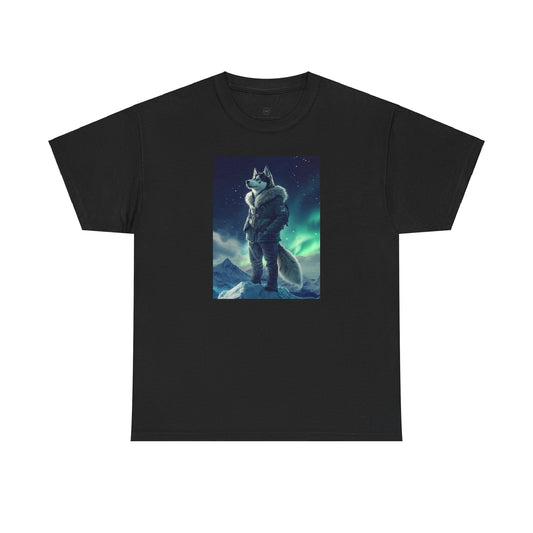 Husky under the Northern Lights: "Aurora Explorer" | T Shirt | Pawgue Chic Edition™