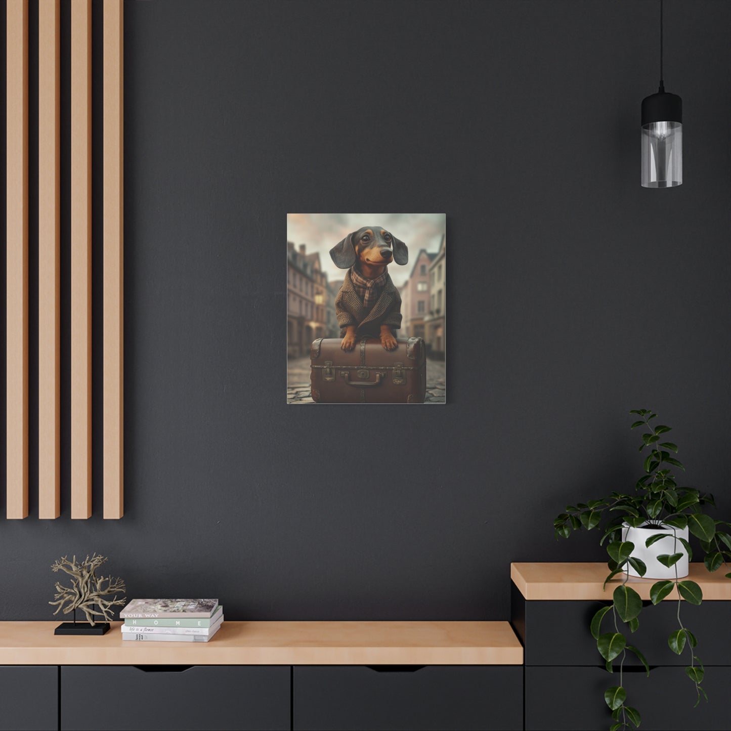 Dachshund in Tweed | Matte Canvas Print, Stretched, 1.25 | Pawgue Chic Collection™