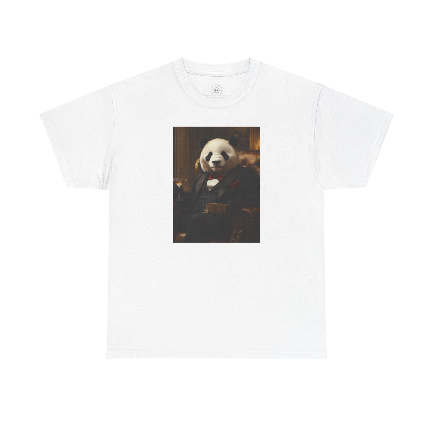 Panda Lounging in a Tuxedo: "The Polished Panda" | T Shirt | Pawgue Chic Edition™