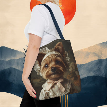 Yorkshire Terrier in Victorian Gown: "Gentle Grace" | Tote Bag (AOP) | Puppy Love Edition™