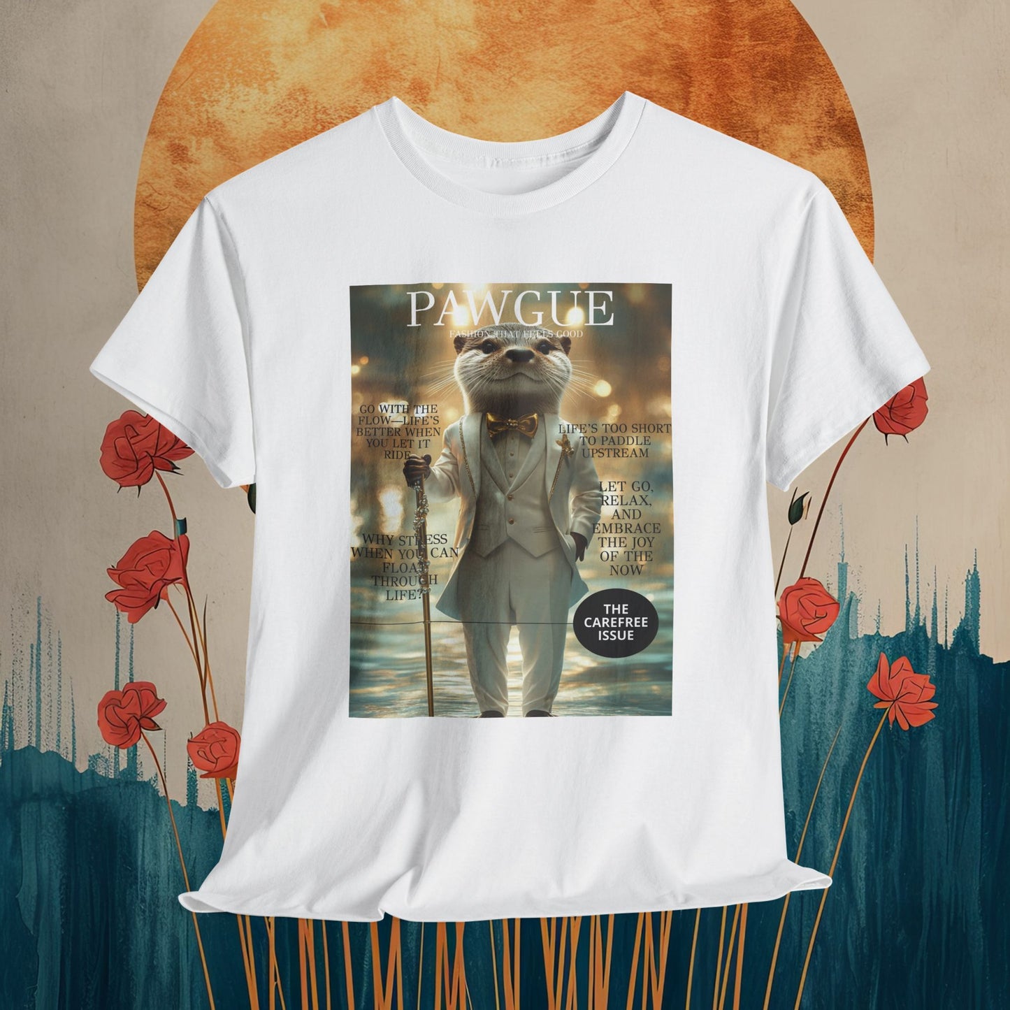 Otter in White Suit: "Cover" | T Shirt | Pawgue Chic Edition™