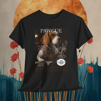 Beagle with Magnifying Glass: "Cover" | T Shirt | Pawgue Chic Edition™