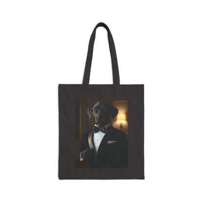 Labrador in Black Tie: "The Classic Companion" | Canvas Tote Bag |  Pawgue Chic Edition™