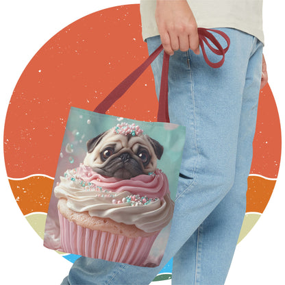 Pug as a Cupcake: "Frosted Friend" | Tote Bag (AOP) | Puppy Love Edition™