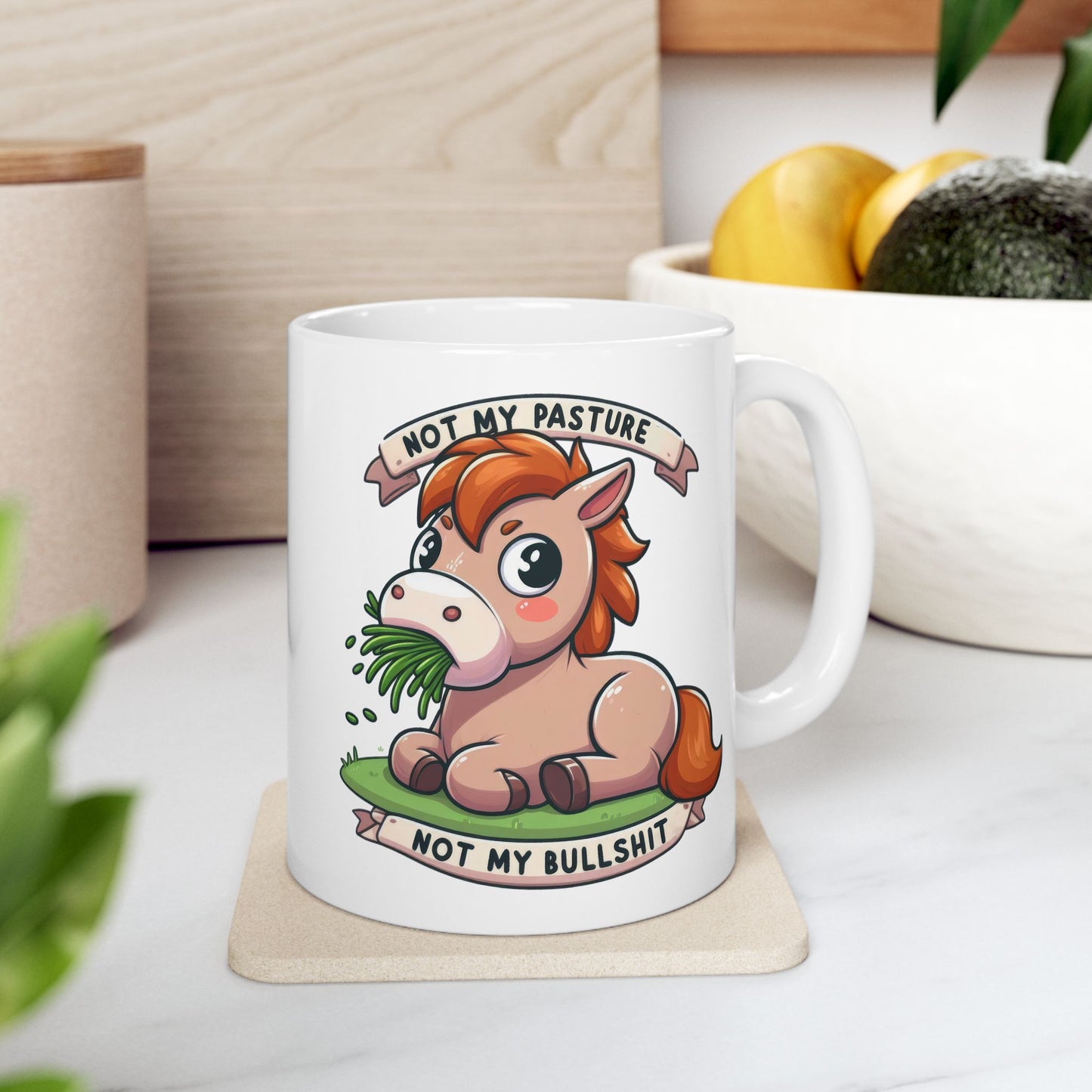 Bark Basics Collection™: "Not My Pasture" | Ceramic Mug, (11oz, 15oz) |