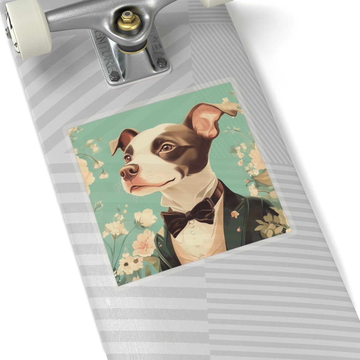 Historical Fiction Collection™: "Refined Pup in Florals" | Kiss-Cut Stickers