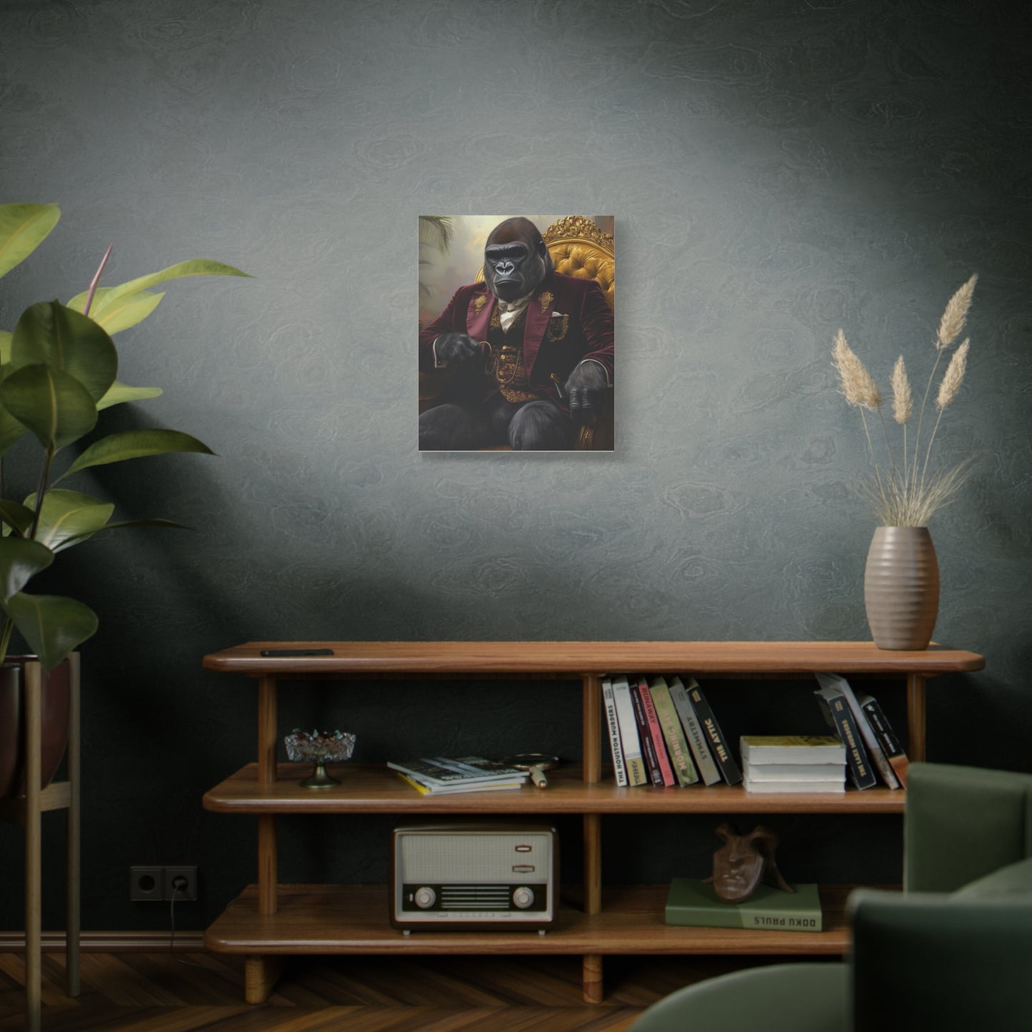 Gorilla in Velvet Suit: "The Jungle Tycoon" | Matte Canvas Print, Stretched, 1.25 | Pawgue Chic Edition™