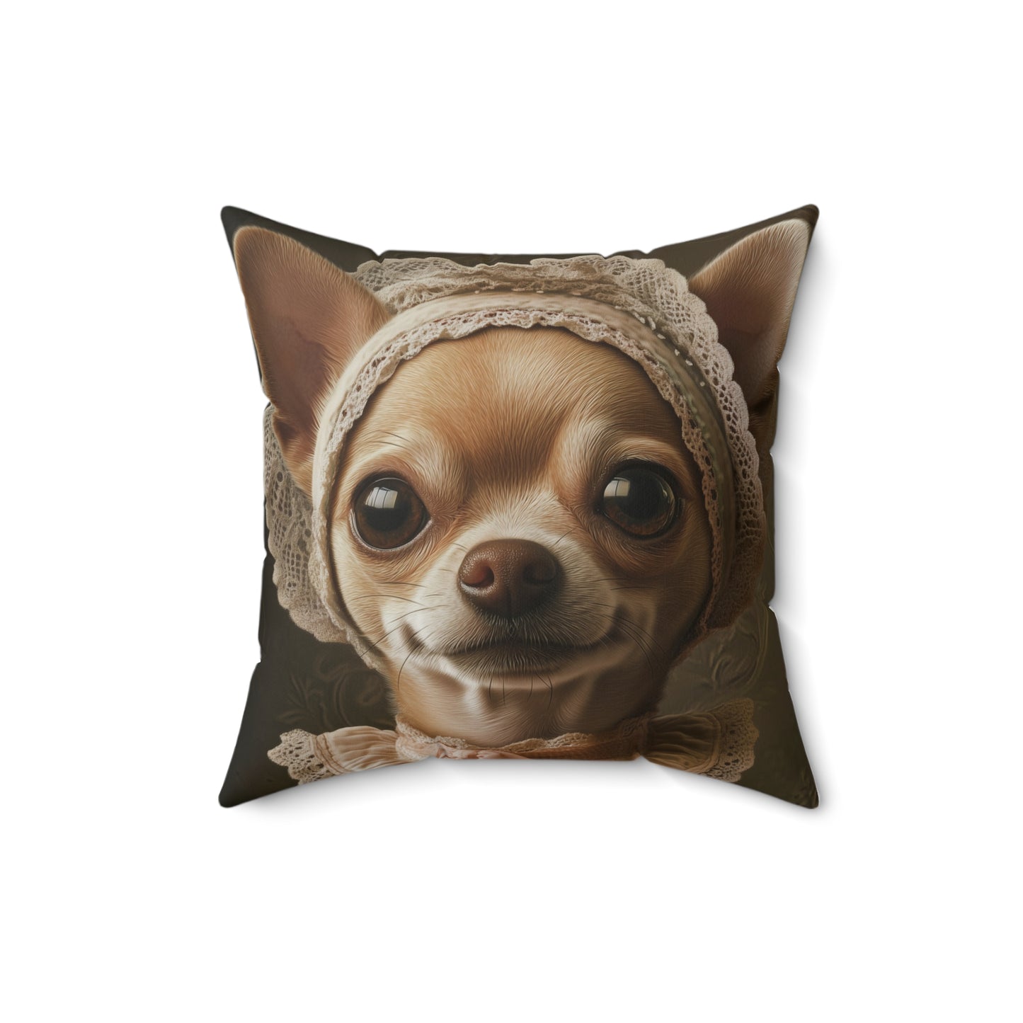 Chihuahua in Lace: "Cottage Charm" | Spun Polyester Square Pillow | Puppy Love Edition™