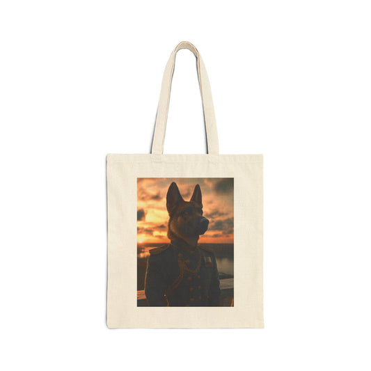 German Shepherd in Military Regalia: "The Noble Sentinel" | Canvas Tote Bag | Pawgue Chic Edition™