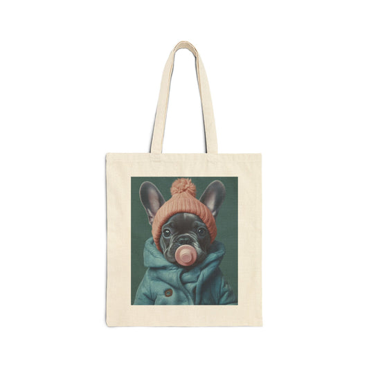 French Bulldog in Winter Baby Attire: "Cozy Cutie" | Canvas Tote Bag | Puppy Love Edition™