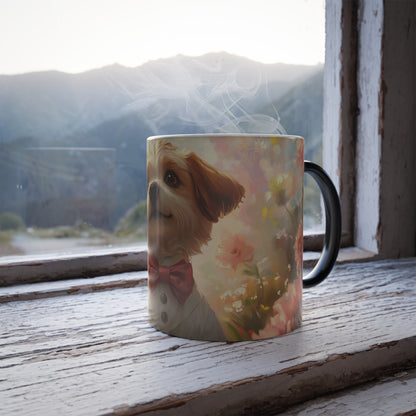 Edwardian Elegance Edition™: Dapper Dog in Bloom | Color Morphing Coffee Mug, 11oz |