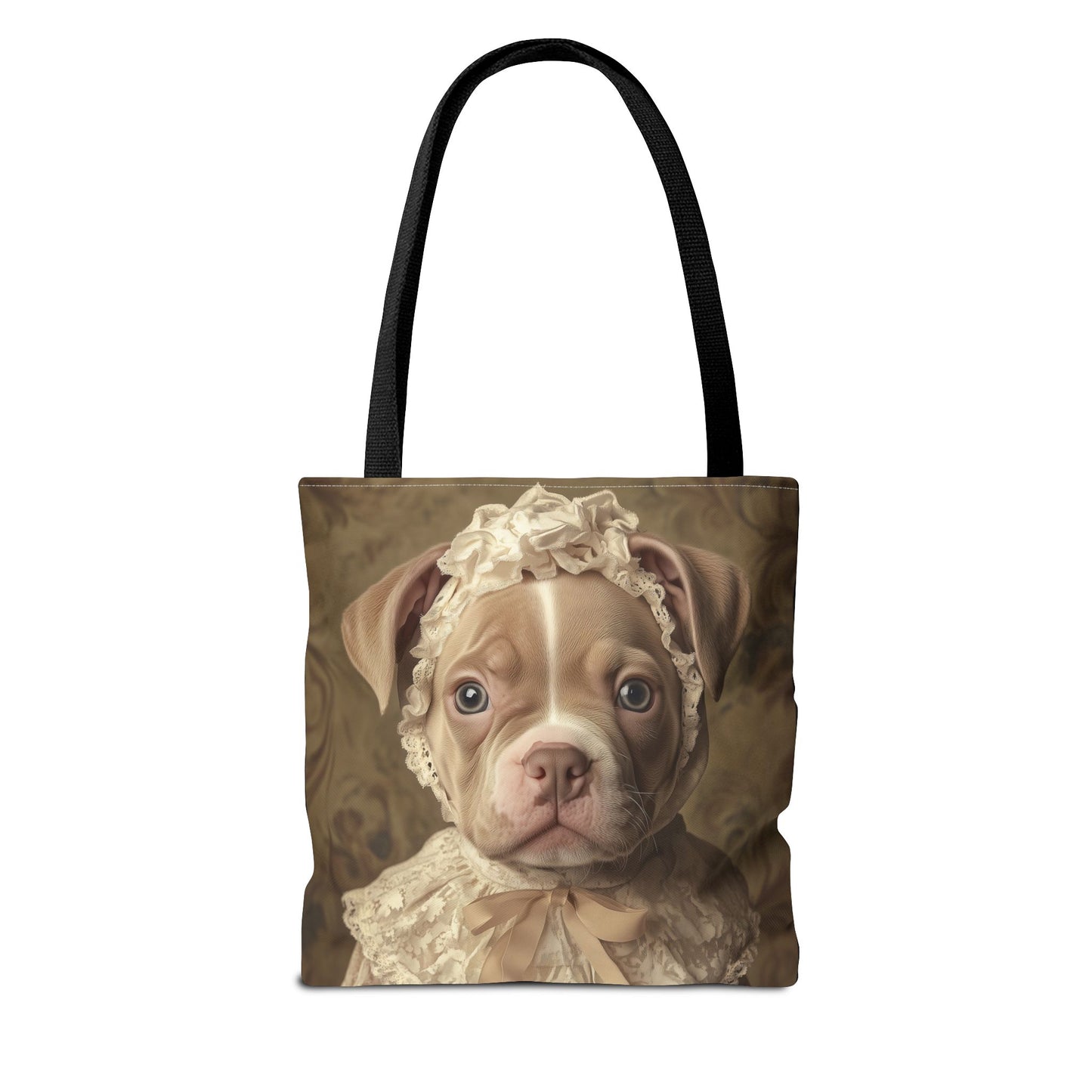 Pit Bull in Ivory Lace: "Regal Innocence" | Tote Bag (AOP) | Puppy Love Edition™