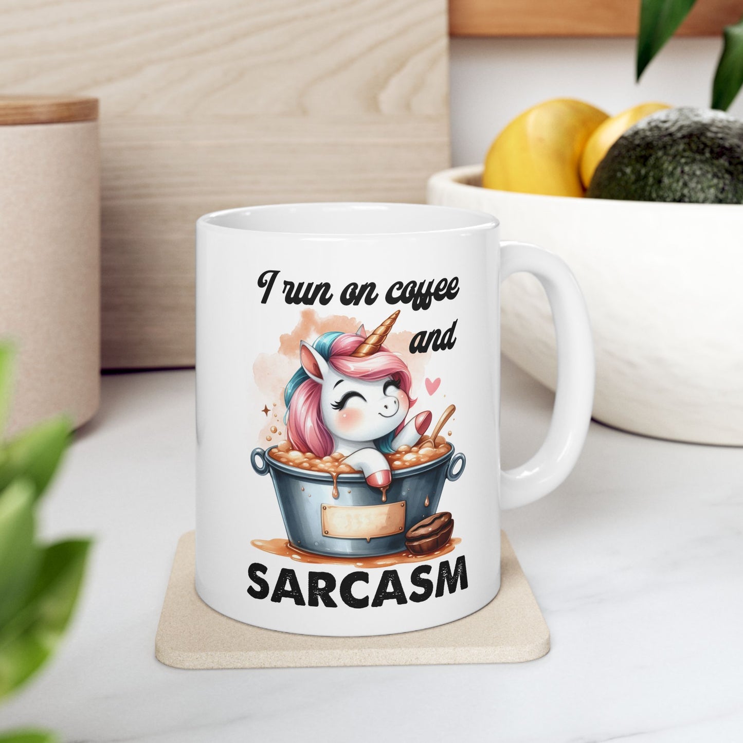 Snark & Simplicity Collection™: "Coffee & Sarcasm" | Ceramic Mug, (11oz, 15oz) |