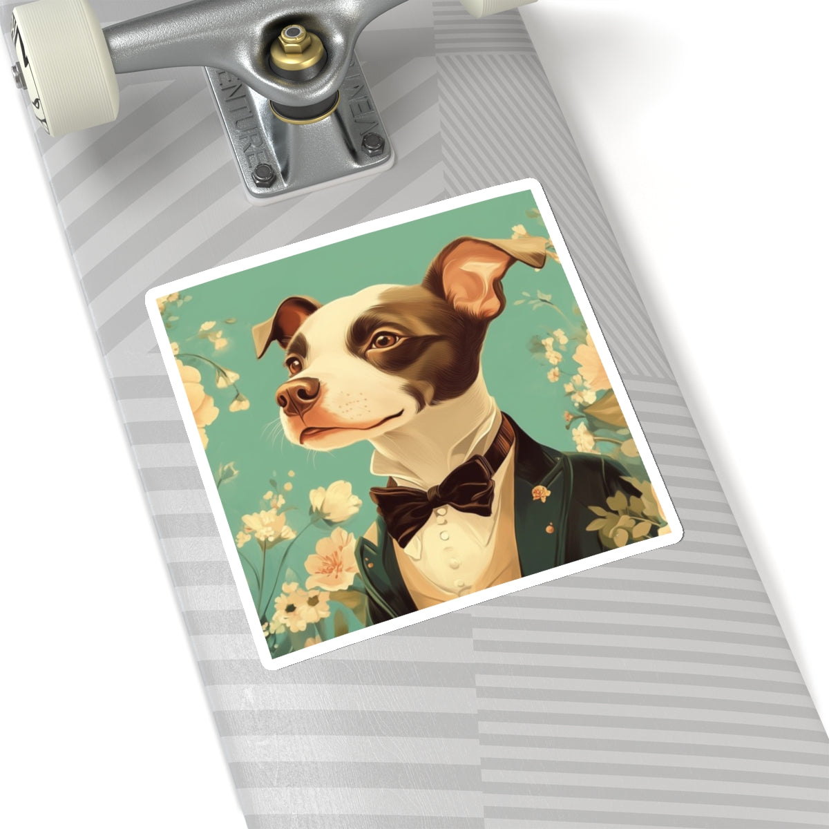 Historical Fiction Collection™: "Refined Pup in Florals" | Kiss-Cut Stickers