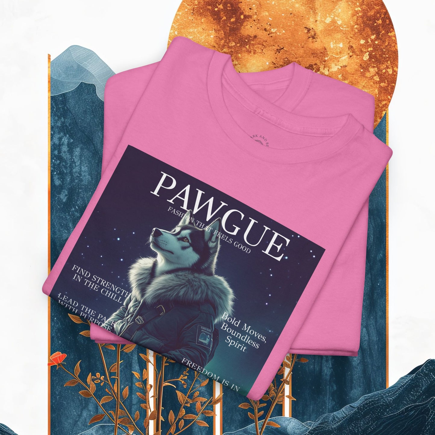 Husky under the Northern Lights: "Cover" | T Shirt | Pawgue Chic Edition™